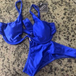 ZAFUL blue underwire bikini set
